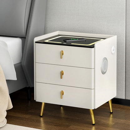 Artiss Bedside Table Wireless Charging - ALMA White-Furniture &gt; Bedroom &gt; Bedside Tables-PEROZ Accessories