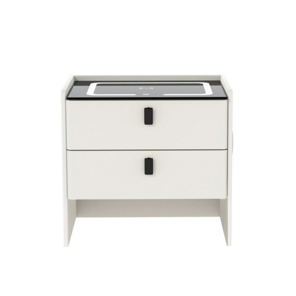 Artiss Smart Bedside Table Wireless Charging - BESS White-Furniture &gt; Bedroom &gt; Bedside Tables-PEROZ Accessories