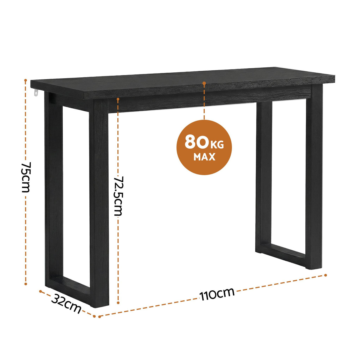 Artiss Console Table 110CM Black-Furniture > Living Room > Side Tables-PEROZ Accessories