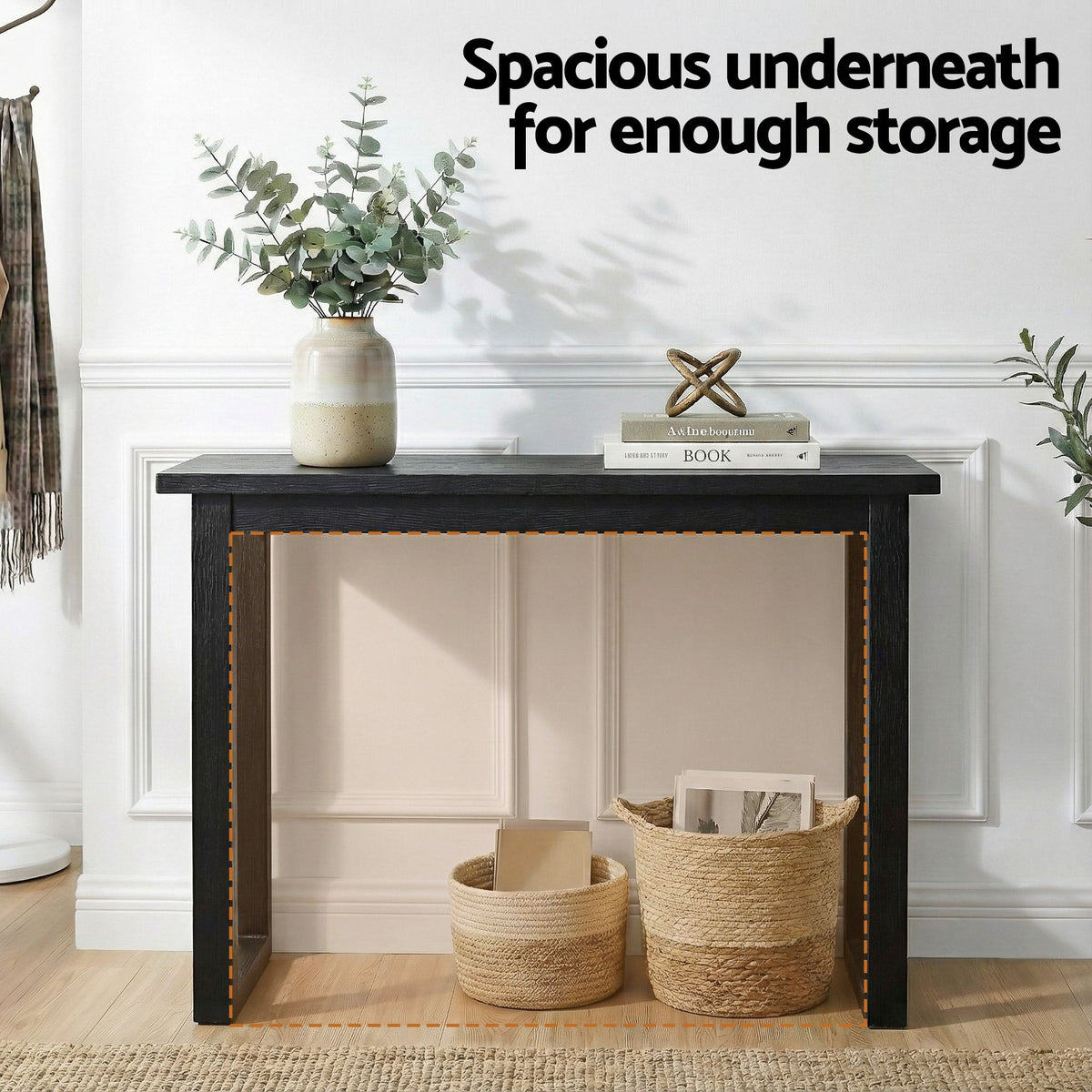 Artiss Console Table 110CM Black-Furniture > Living Room > Side Tables-PEROZ Accessories