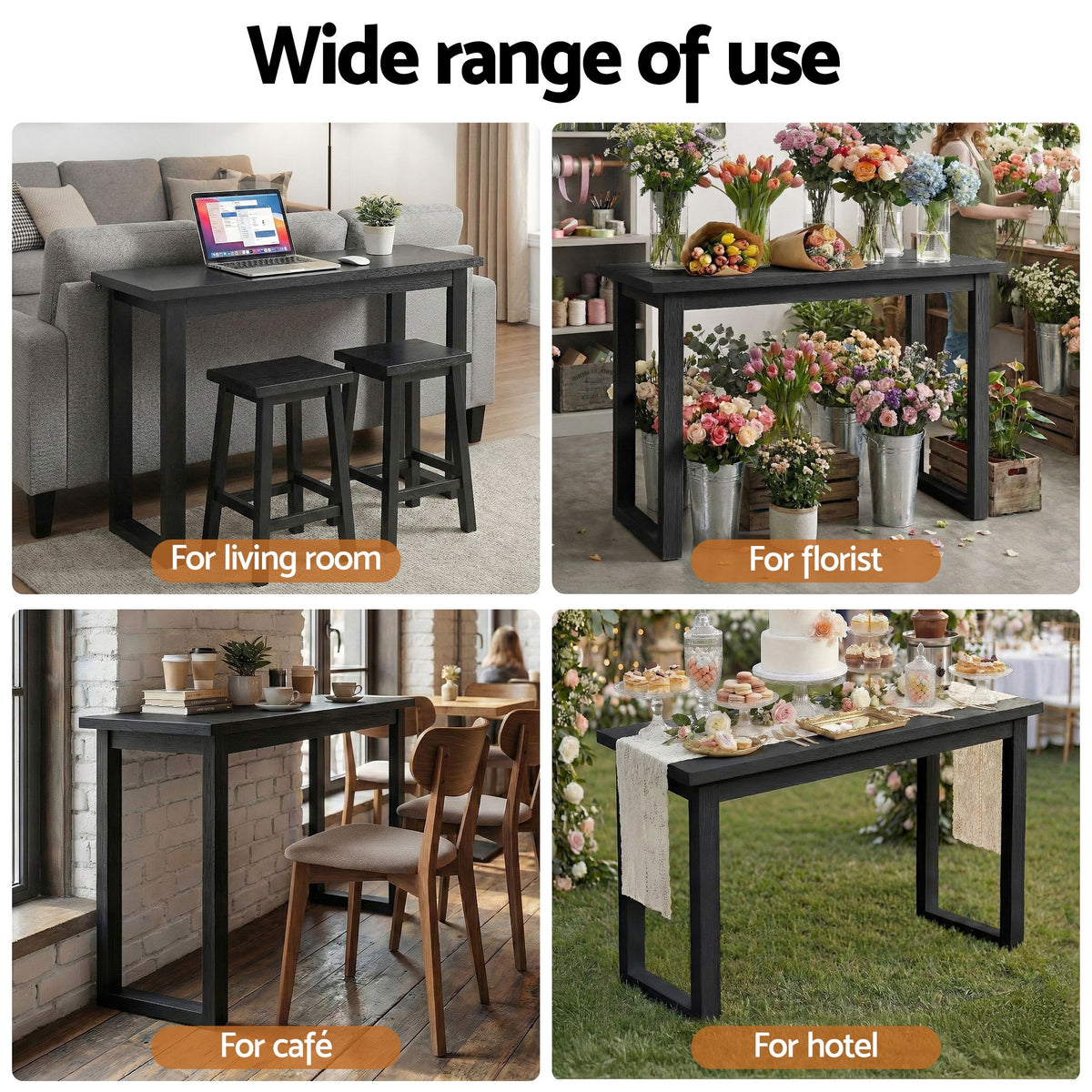 Artiss Console Table 110CM Black-Furniture > Living Room > Side Tables-PEROZ Accessories