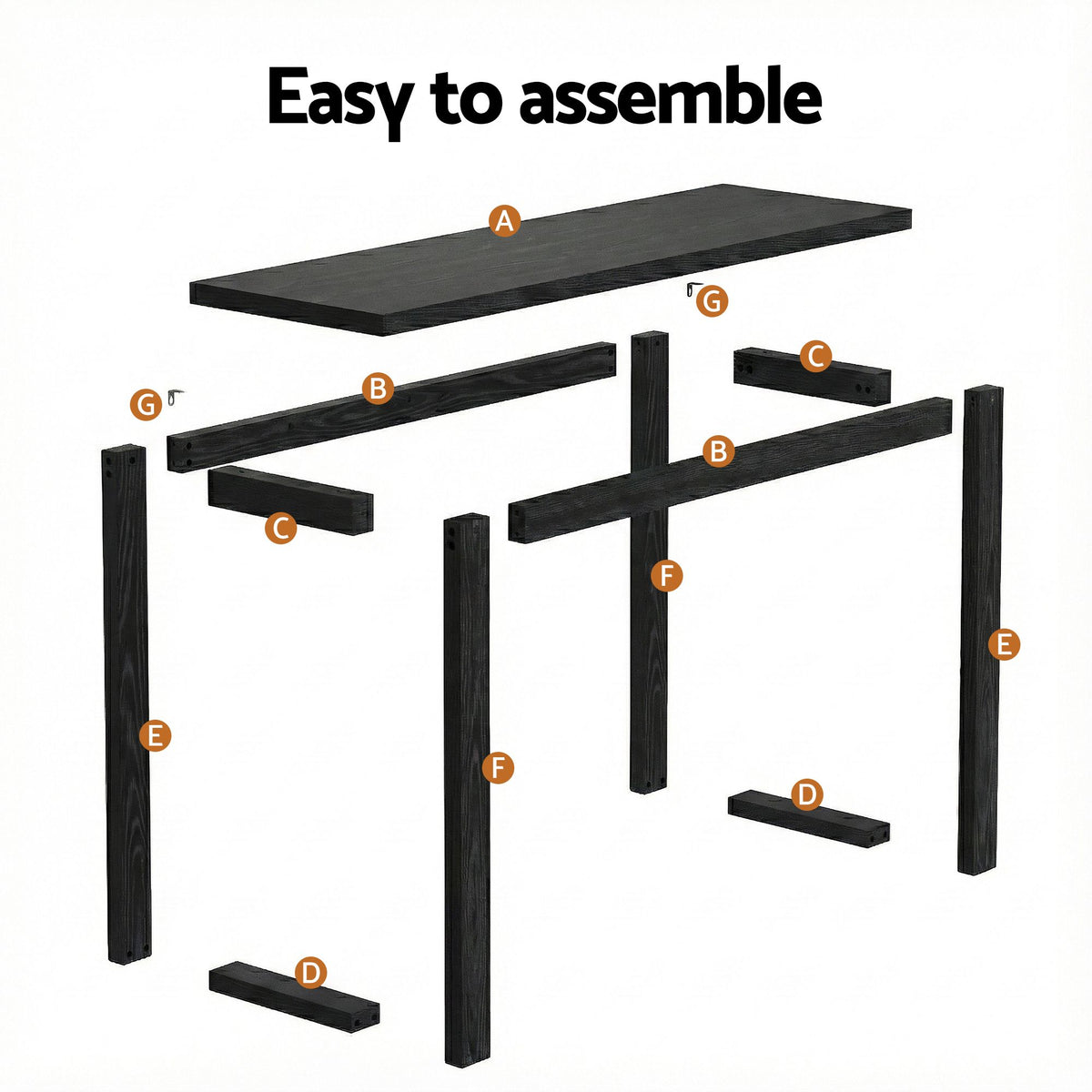 Artiss Console Table 110CM Black-Furniture > Living Room > Side Tables-PEROZ Accessories