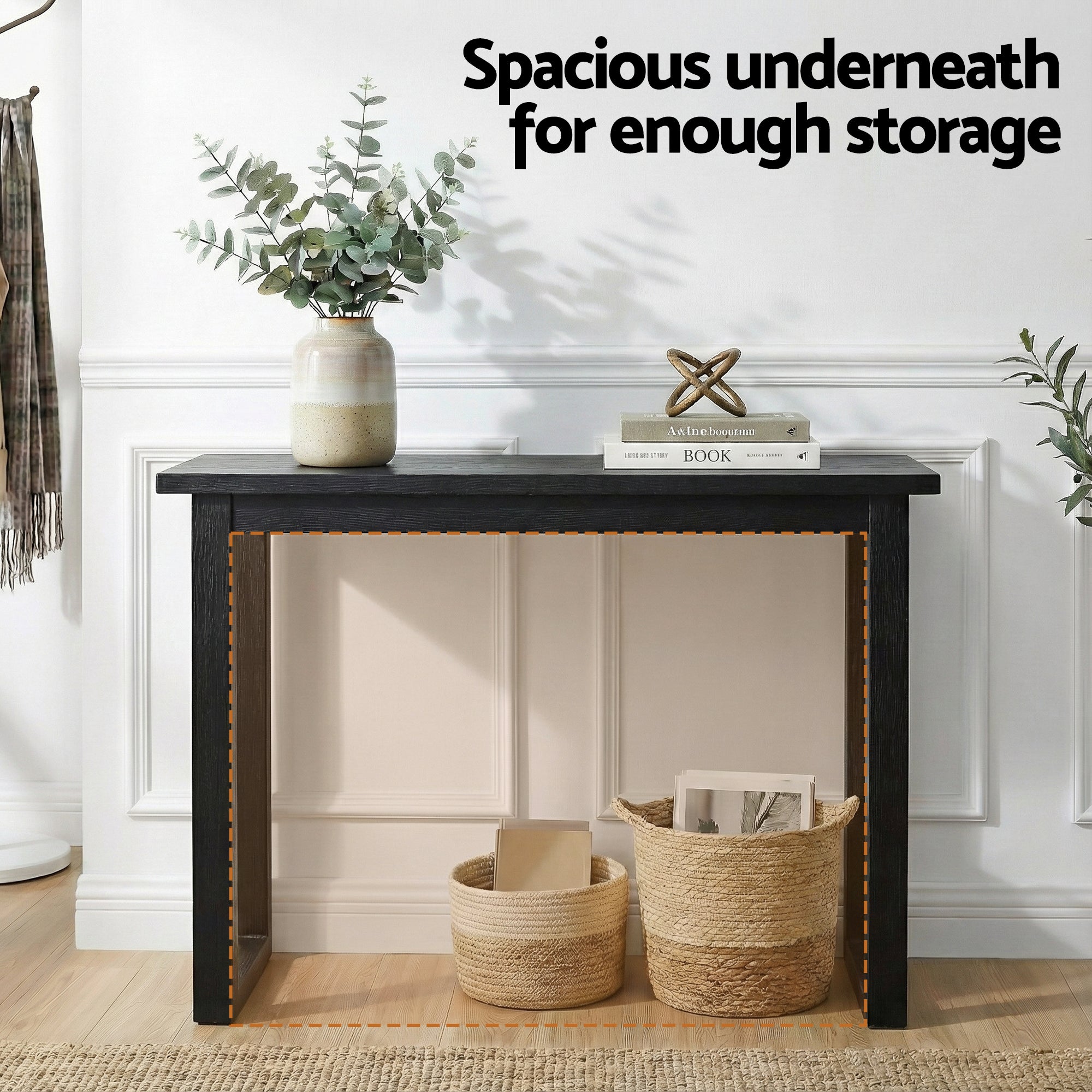Artiss Console Table 110CM Black-Furniture > Living Room > Side Tables-PEROZ Accessories