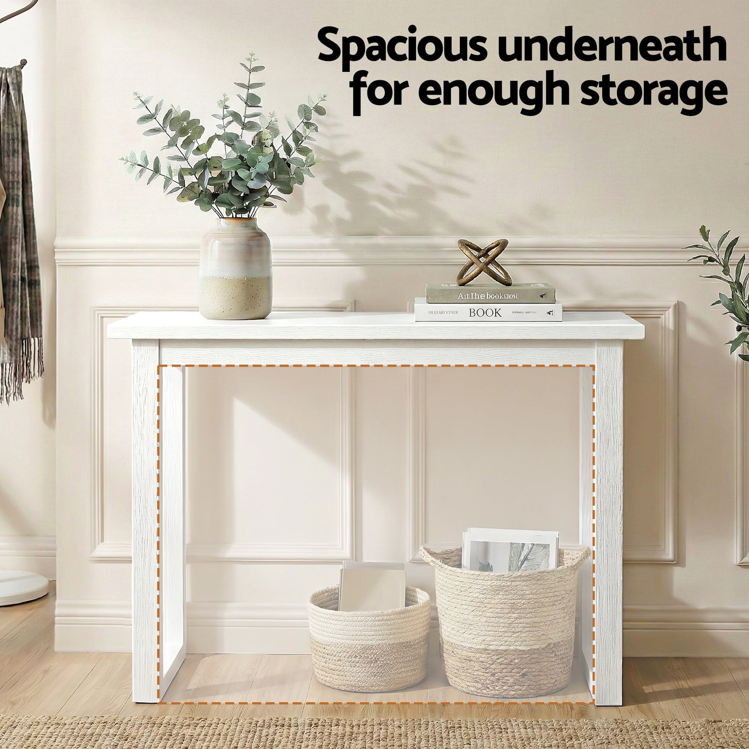 Artiss Console Table 110CM White-Furniture > Living Room > Side Tables-PEROZ Accessories