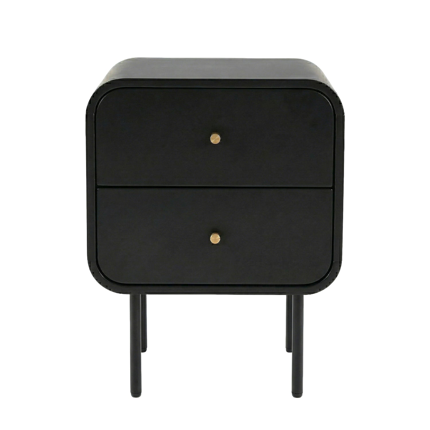 Artiss Bedside Table 2 Drawers Side End Table Nightstand Black-Furniture > Bedroom > Bedside Tables-PEROZ Accessories