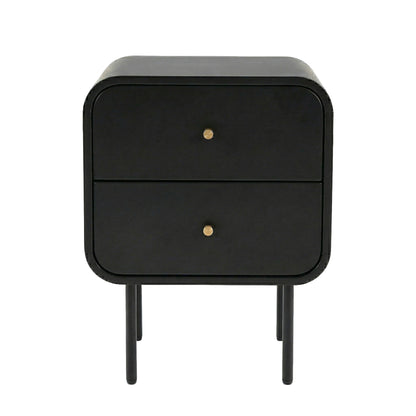 Artiss Bedside Table 2 Drawers Side End Table Nightstand Black-Furniture > Bedroom > Bedside Tables-PEROZ Accessories