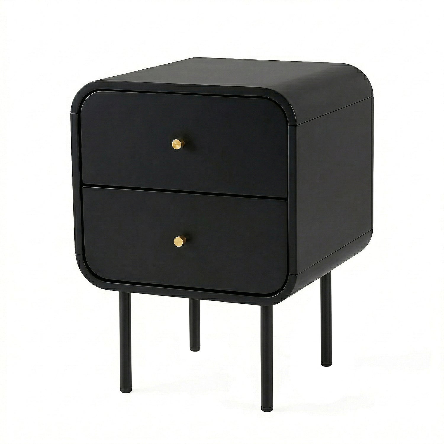 Artiss Bedside Table 2 Drawers Side End Table Nightstand Black-Furniture > Bedroom > Bedside Tables-PEROZ Accessories