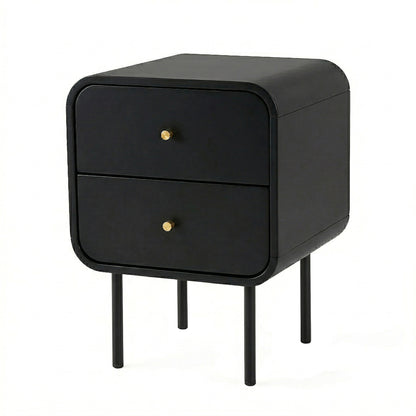 Artiss Bedside Table 2 Drawers Side End Table Nightstand Black-Furniture > Bedroom > Bedside Tables-PEROZ Accessories