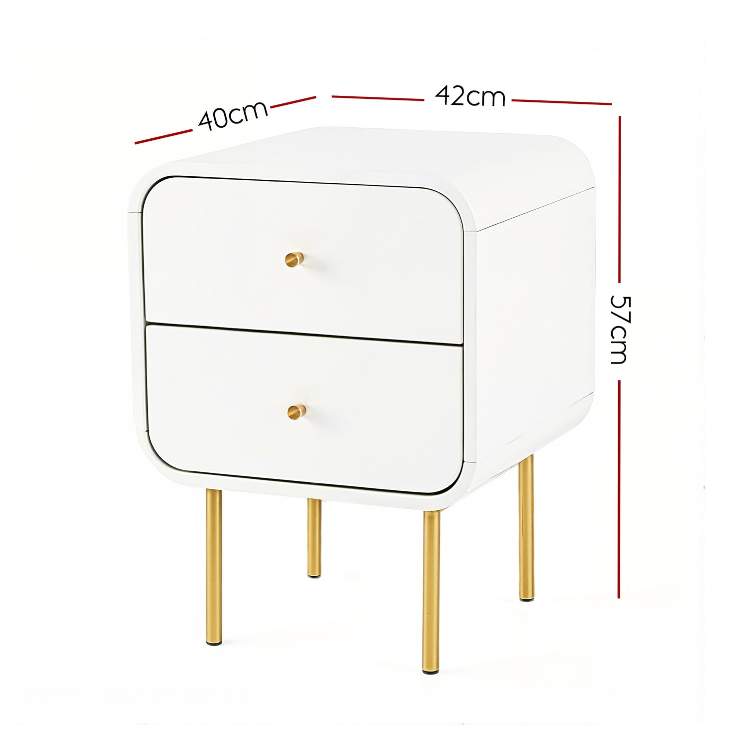 Artiss Bedside Table 2 Drawers Side End Table Nightstand White-Furniture > Bedroom > Bedside Tables-PEROZ Accessories