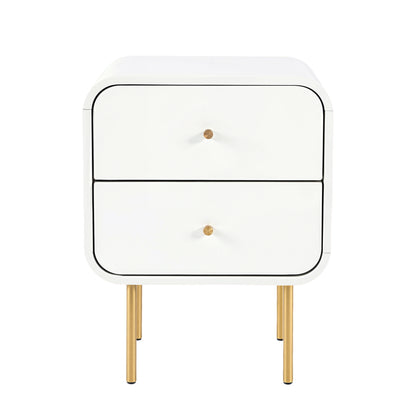 Artiss Bedside Table 2 Drawers Side End Table Nightstand White-Furniture > Bedroom > Bedside Tables-PEROZ Accessories