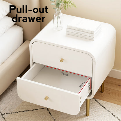 Artiss Bedside Table 2 Drawers Side End Table Nightstand White-Furniture > Bedroom > Bedside Tables-PEROZ Accessories