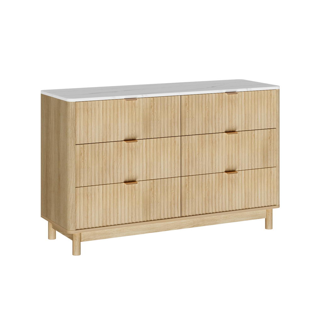 Artiss 6 Chest of Drawers Dresser Table Pine-Furniture &gt; Bathroom &gt; Bathroom Cabinets, Cupboards &amp; Storage-PEROZ Accessories