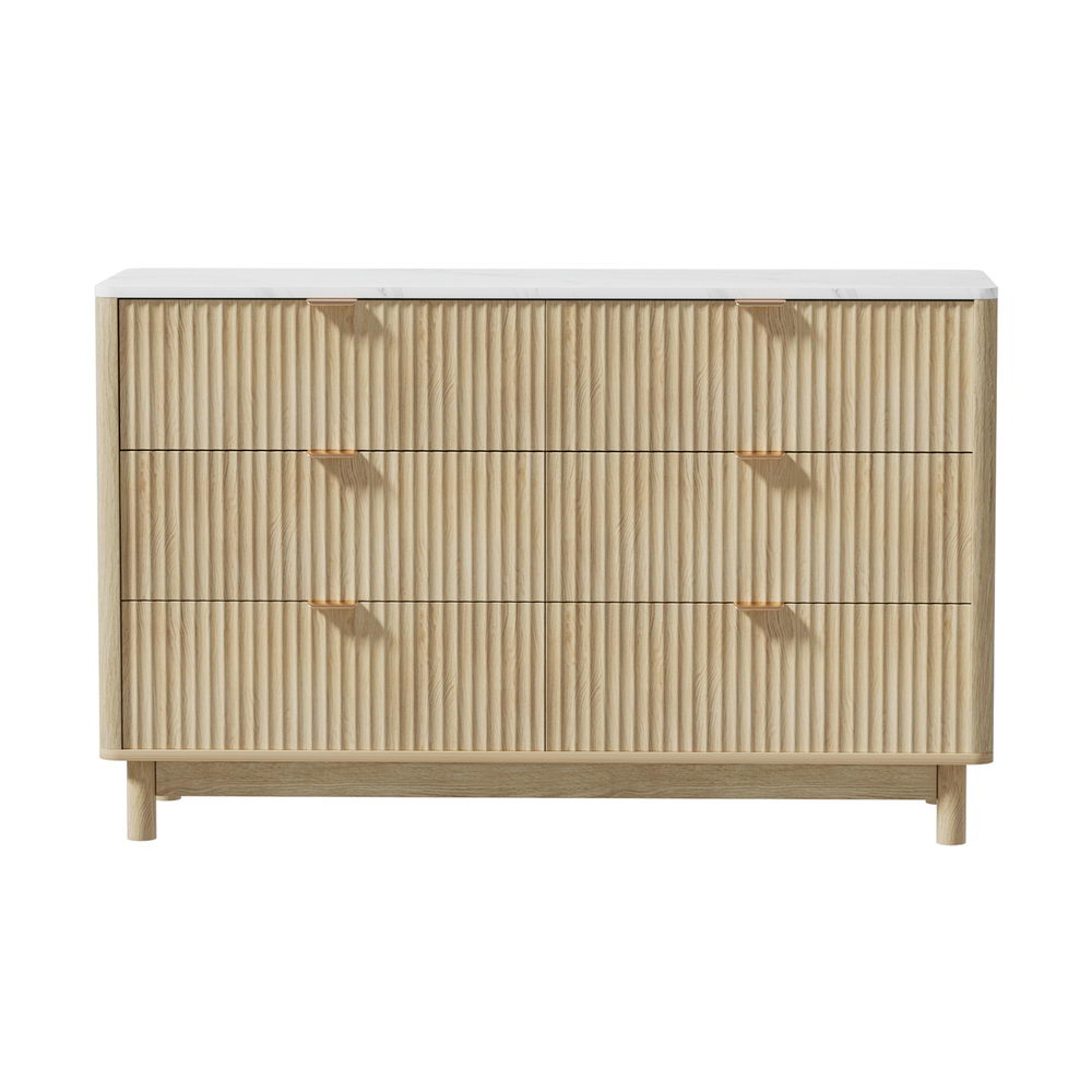 Artiss 6 Chest of Drawers Dresser Table Pine-Furniture &gt; Bathroom &gt; Bathroom Cabinets, Cupboards &amp; Storage-PEROZ Accessories