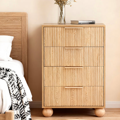 Artiss 4 Chest of Drawers Dresser Tallboy Pine-Furniture &gt; Bedroom &gt; Dressers-PEROZ Accessories