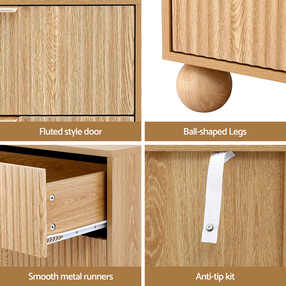 Artiss 4 Chest of Drawers Dresser Tallboy Pine-Furniture &gt; Bedroom &gt; Dressers-PEROZ Accessories