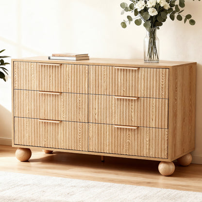 Artiss 6 Chest of Drawers Dresser Tallboy Pine-Furniture &gt; Bedroom &gt; Dressers-PEROZ Accessories