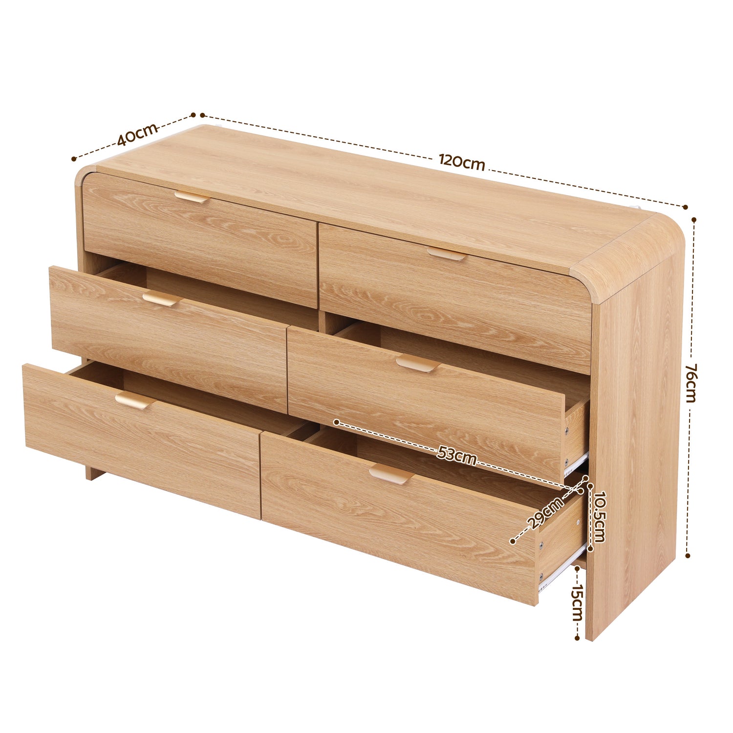 Artiss 6 Chest of Drawers Dresser Cabinet Pine-Furniture > Bedroom > Dressers-PEROZ Accessories