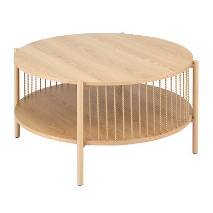 Artiss Coffee Table 2-Tier Round Wood-Furniture &gt; Living Room &gt; Coffee Tables-PEROZ Accessories