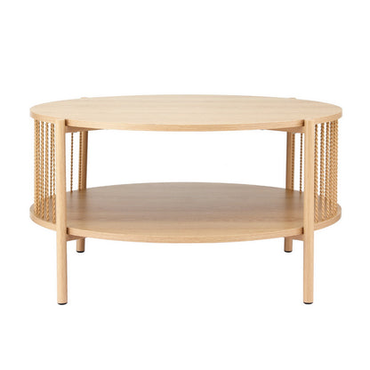 Artiss Coffee Table 2-Tier Round Wood-Furniture &gt; Living Room &gt; Coffee Tables-PEROZ Accessories