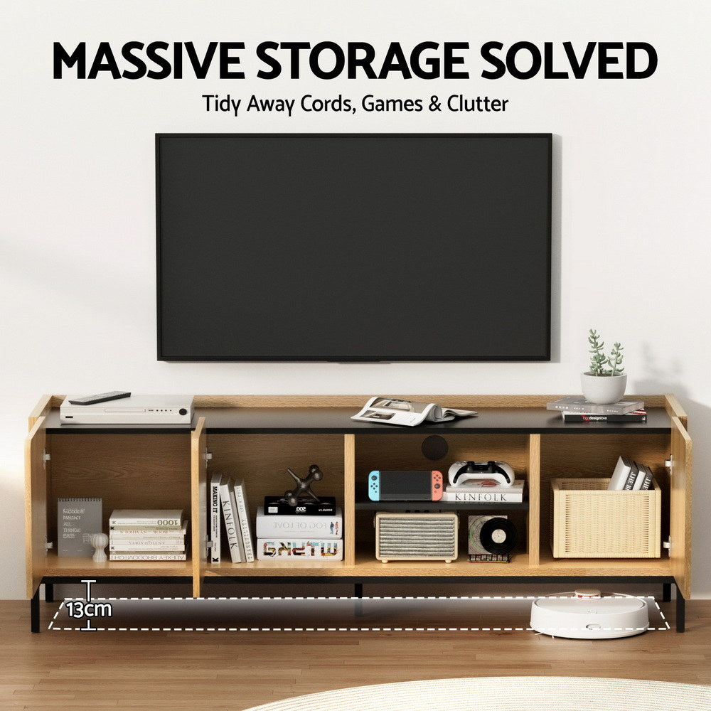 Artiss TV Unit Entertainment Unit Storage Cabinet Shelf 160cm Pine-Furniture &gt; Living Room &gt; TV Units-PEROZ Accessories