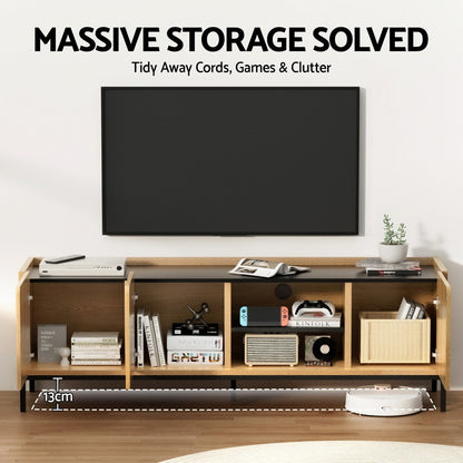 Artiss TV Unit Entertainment Unit Storage Cabinet Shelf 160cm Pine-Furniture &gt; Living Room &gt; TV Units-PEROZ Accessories