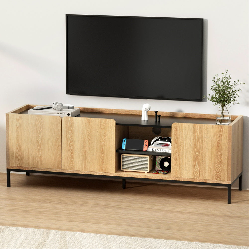 Artiss TV Unit Entertainment Unit Storage Cabinet Shelf 160cm Pine-Furniture &gt; Living Room &gt; TV Units-PEROZ Accessories