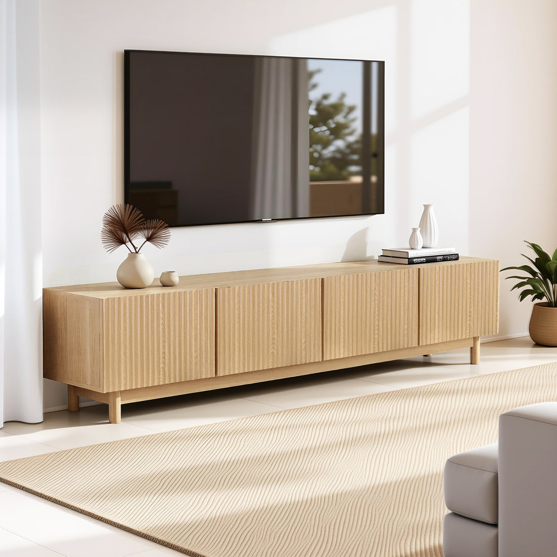 Artiss TV Unit Entertainment Unit Storage Cabinet 180cm Pine-Furniture > Living Room > TV Units-PEROZ Accessories