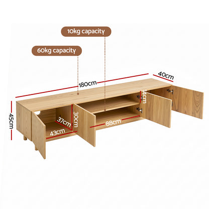 Artiss TV Unit Entertainment Unit Storage Cabinet 180cm Pine-Furniture > Living Room > TV Units-PEROZ Accessories
