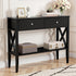 Artiss Console Table 2 Drawers 100CM Black-Furniture > Living Room > Side Tables-PEROZ Accessories