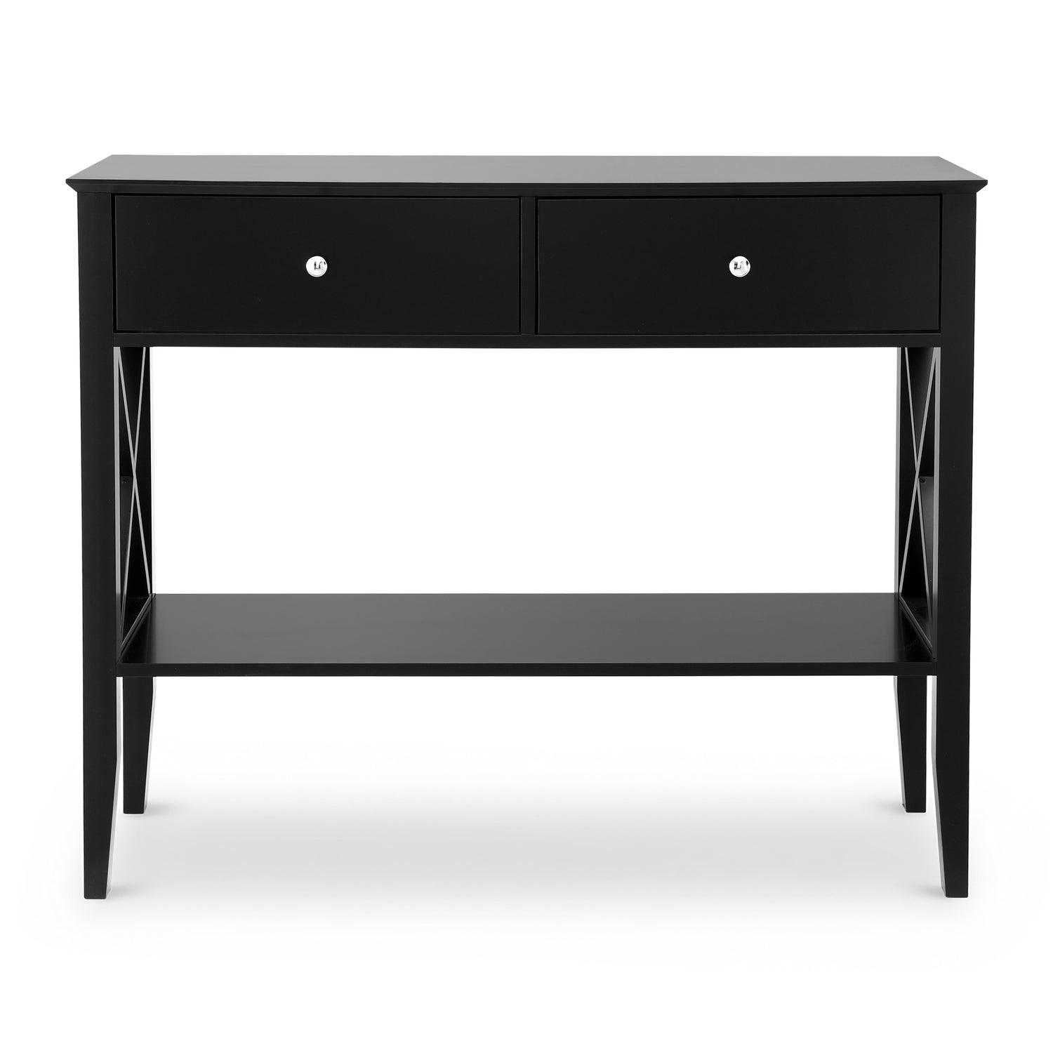 Artiss Console Table 2 Drawers 100CM Black-Furniture &gt; Living Room &gt; Side Tables-PEROZ Accessories