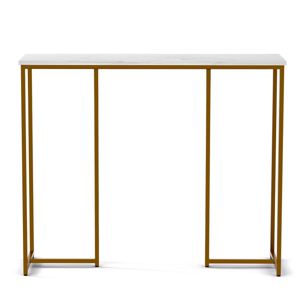 Artiss Console Table Marble Effect White&amp;Gold-Furniture &gt; Living Room &gt; Side Tables-PEROZ Accessories