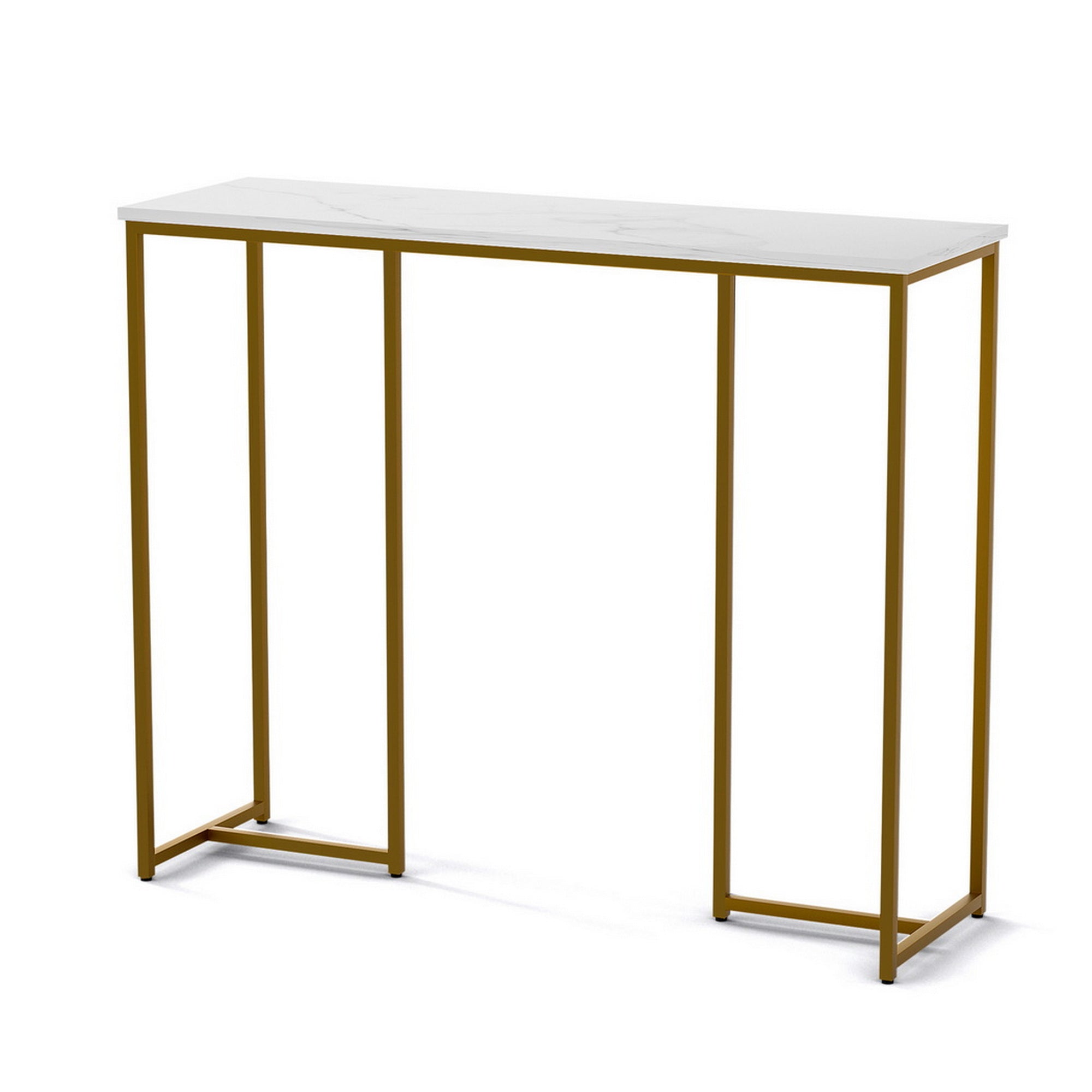Artiss Console Table Marble Effect White&amp;Gold-Furniture &gt; Living Room &gt; Side Tables-PEROZ Accessories