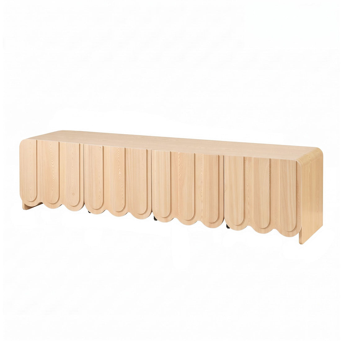 Artiss 180cm TV Unit Scalloped Entertainment Cabinet w/ Adjustable Shelves Wood-Furniture > Living Room > TV Units-PEROZ Accessories