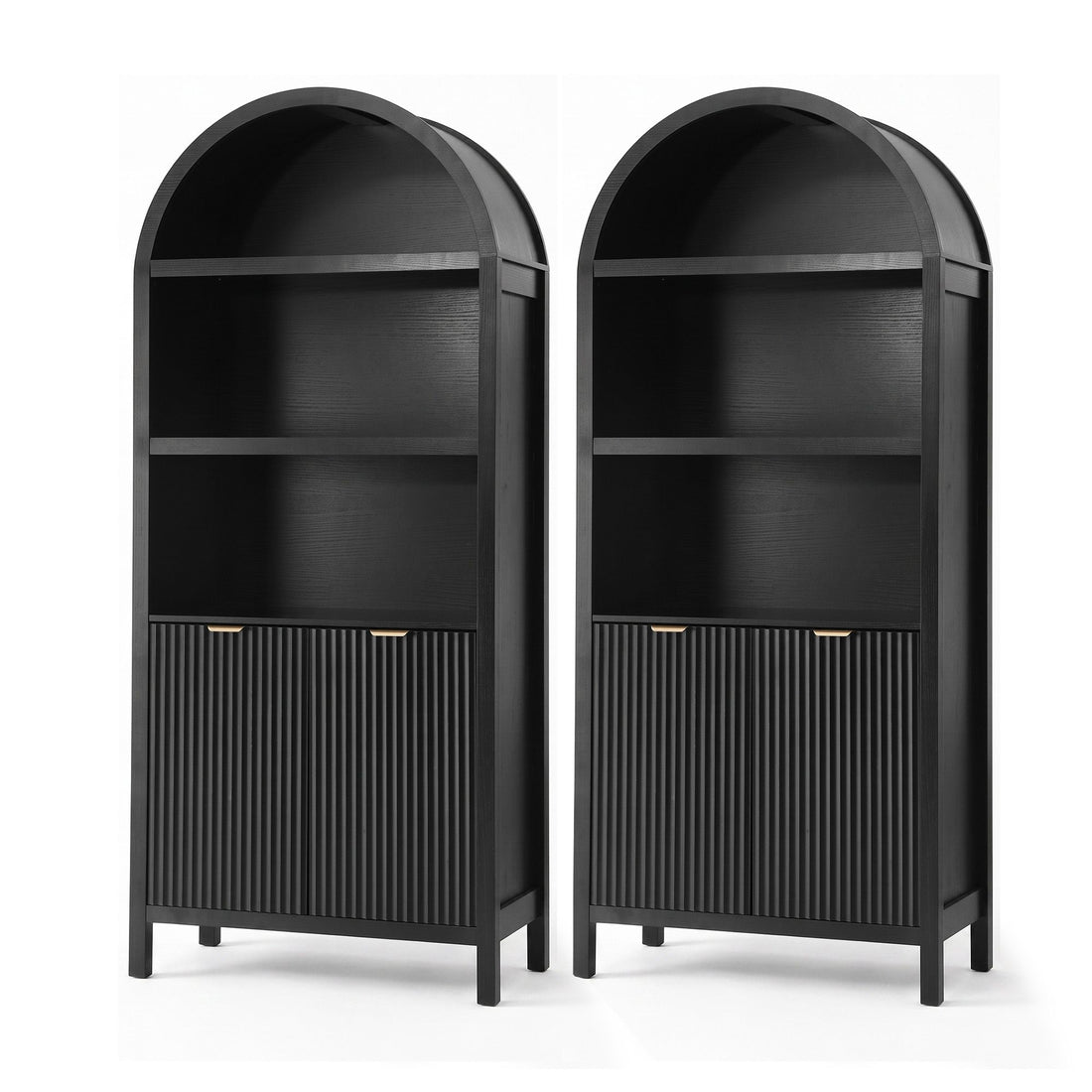 Artiss Buffet Sideboard Cabinet Pantry X2 180CM Arched Storage Bookshelf Black-Furniture > Dining > Buffets &amp; Sideboards-PEROZ Accessories