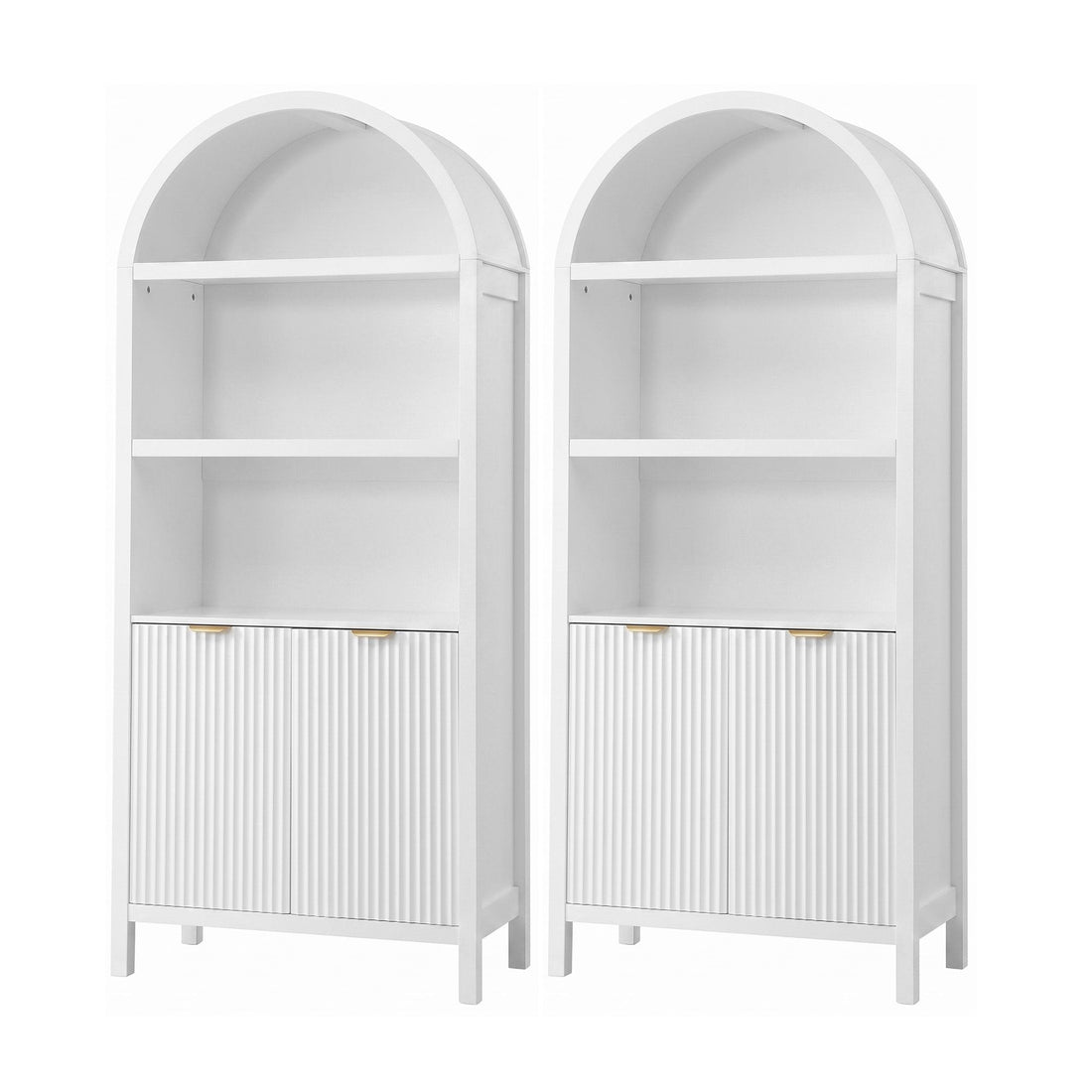 Artiss Buffet Sideboard Cabinet Pantry X2 180CM Arched Storage Bookshelf White-Furniture > Dining > Buffets &amp; Sideboards-PEROZ Accessories
