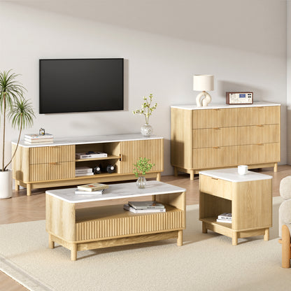 Artiss TV Unit &amp; Chest of Drawers Set Solid Wood Legs Pine-Furniture > Living Room > TV Units-PEROZ Accessories