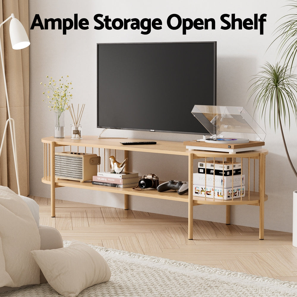 Artiss TV Unit Entertainment Unit Storage Shelf 148cm Pine-Furniture &gt; Living Room &gt; TV Units-PEROZ Accessories