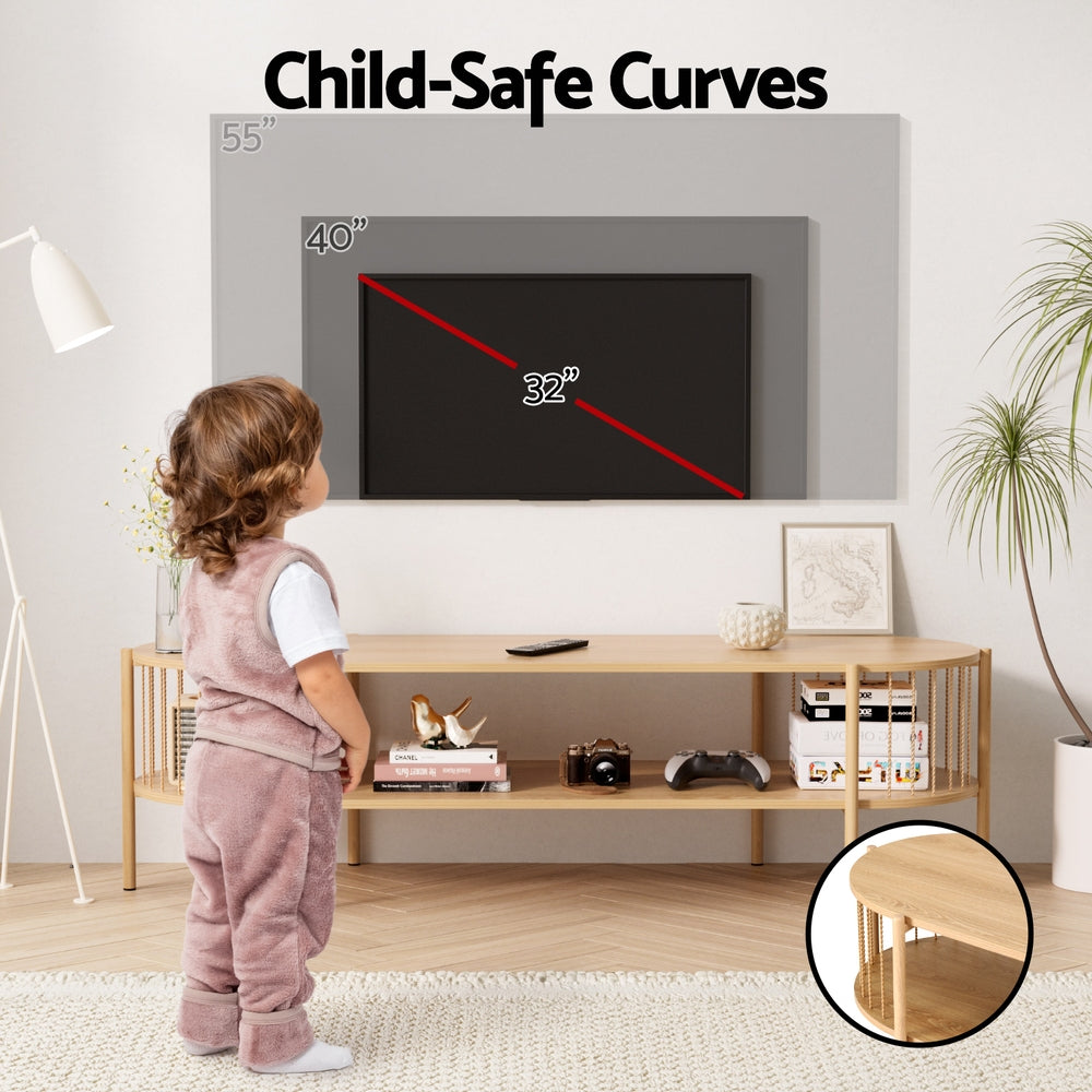 Artiss TV Unit Entertainment Unit Storage Shelf 148cm Pine-Furniture &gt; Living Room &gt; TV Units-PEROZ Accessories