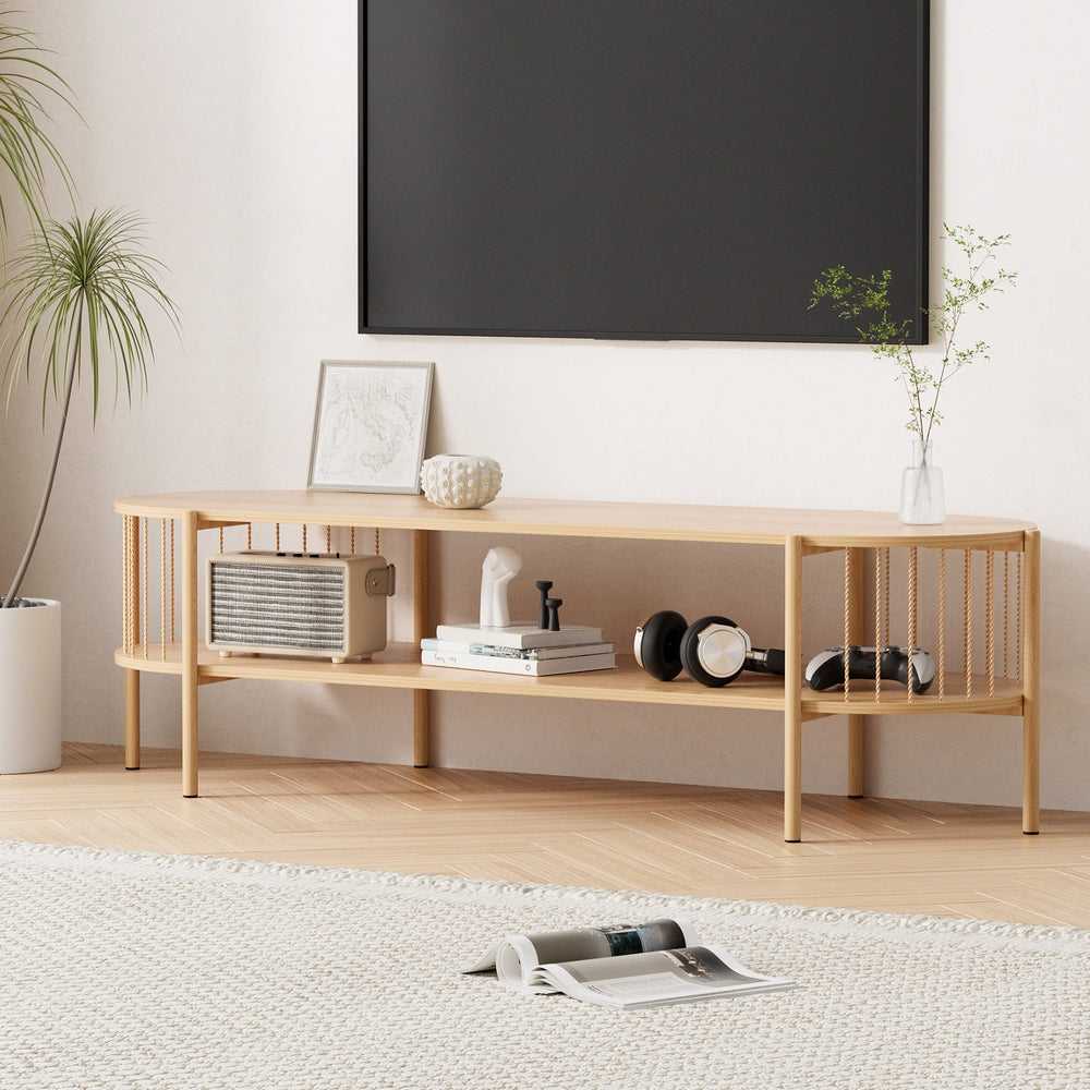 Artiss TV Unit Entertainment Unit Storage Shelf 148cm Pine-Furniture &gt; Living Room &gt; TV Units-PEROZ Accessories