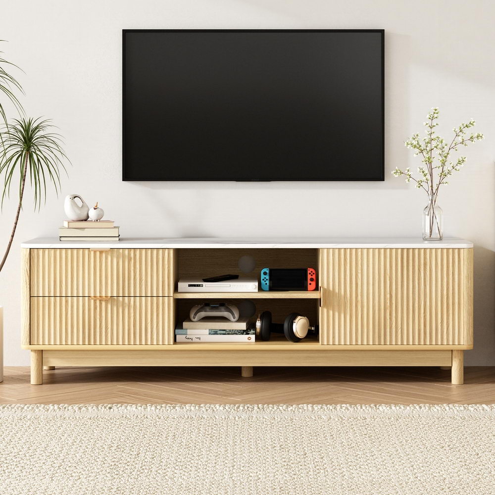 Artiss TV Unit Entertainment Unit Storage Drawer Shelf 150cm Pine-Furniture &gt; Living Room &gt; TV Units-PEROZ Accessories