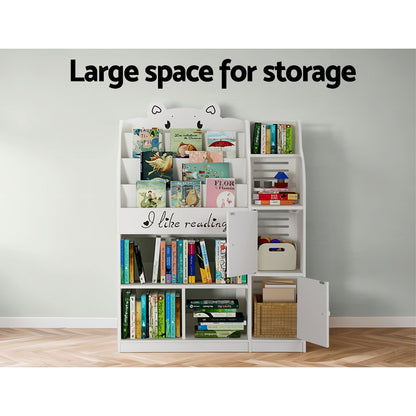 Keezi 4 Tiers Kids Bookshelf Storage Children Bookcase Toy Organiser Display-Baby &amp; Kids &gt; Kid&