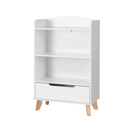 Keezi Kids Bookshelf 3 Tiers Storage Children Bookcase Toys Organiser Drawer-Baby &amp; Kids &gt; Kid&