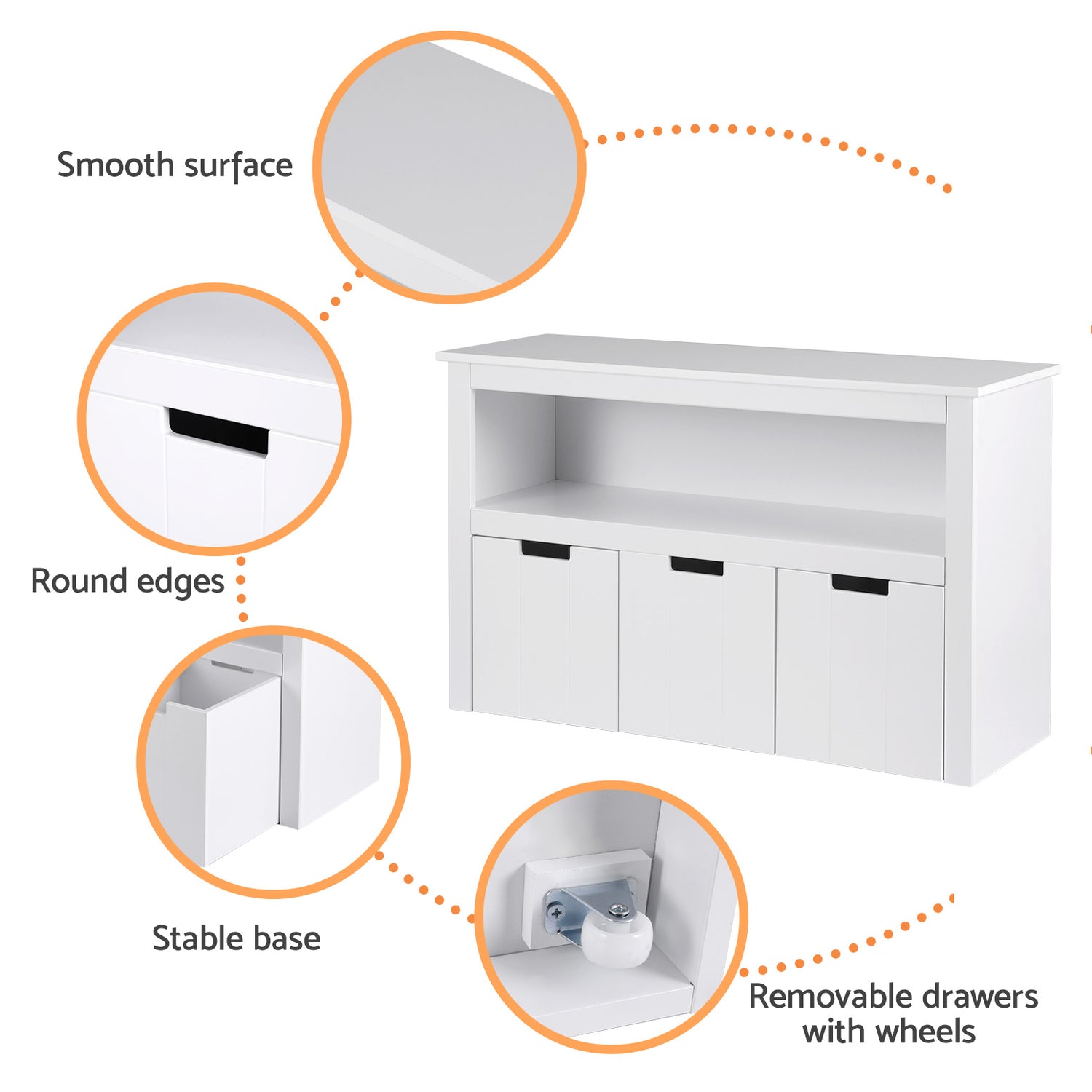 Keezi Kids Bookshelf 3 Drawers Storage Children Bookcase Toy Organiser Display-Baby &amp; Kids &gt; Kid&