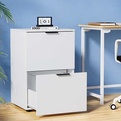 Artiss Filing Cabinet Files Storage Office Shelves File Organiser White 2 Drawer-Furniture &gt; Office-PEROZ Accessories