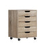 Artiss 5-Drawer Filing Cabinet Mobile Rolling Storage Cabinet Chest of Drawers Stand Scratch Beige-Furniture > Office > Storage Cabinets-PEROZ Accessories