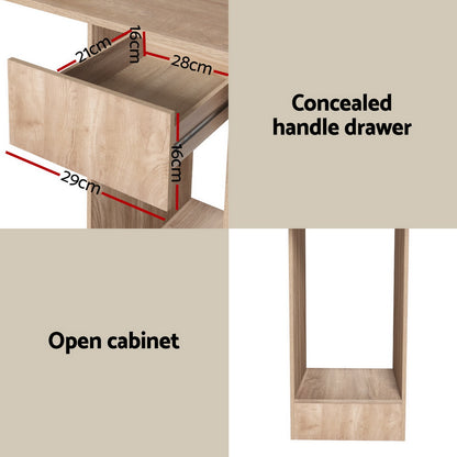 Artiss Computer Desk Bookshelf Drawer Cabinet Oak 120CM-Furniture &gt; Office &gt; Desks-PEROZ Accessories