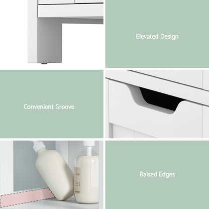 Artiss Bathroom Storage Cabinet 89cm Floor Toilet Drawer Bedroom Organizer Standing White-Furniture &gt; Bathroom &gt; Bathroom Cabinets, Cupboards &amp; Storage-PEROZ Accessories