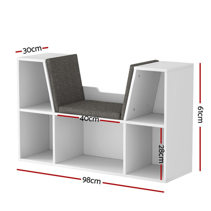 Keezi Kids Bookshelf Bookcase Toys Box Shelves Storage Cabinet Container Children Organiser-Baby &amp; Kids &gt; Kid&