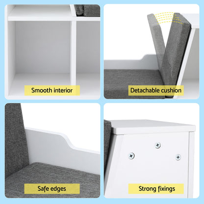 Keezi Kids Bookshelf Bookcase Toys Box Shelves Storage Cabinet Container Children Organiser-Baby &amp; Kids &gt; Kid&