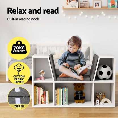 Keezi Kids Bookshelf Bookcase Toys Box Shelves Storage Cabinet Container Children Organiser-Baby &amp; Kids &gt; Kid&